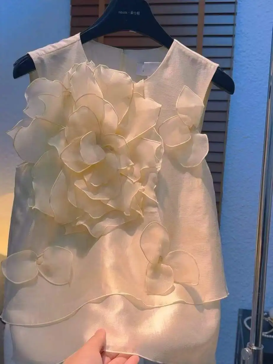 Ele متعدد الطبقات البتلة ثلاثية الأبعاد مزين سترة المرأة التخسيس Faionable تصميم فريد من نوعه علوي الحلو Sle Svel جولة Ne #1