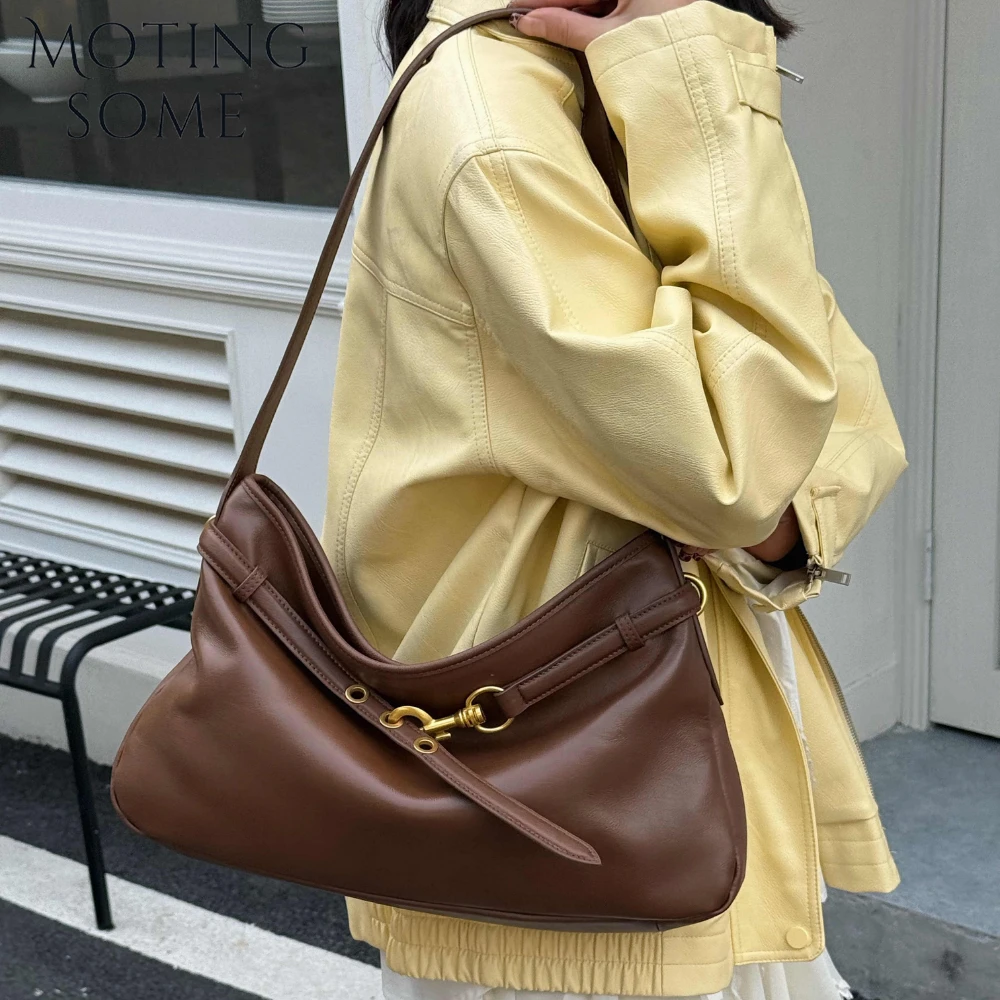 

Moingsome 2025 New Genuine Leather Handbag and Saddle Women Bags Underarm Lady Purse Shoulder Messenger Mini Bag Daily Pouch