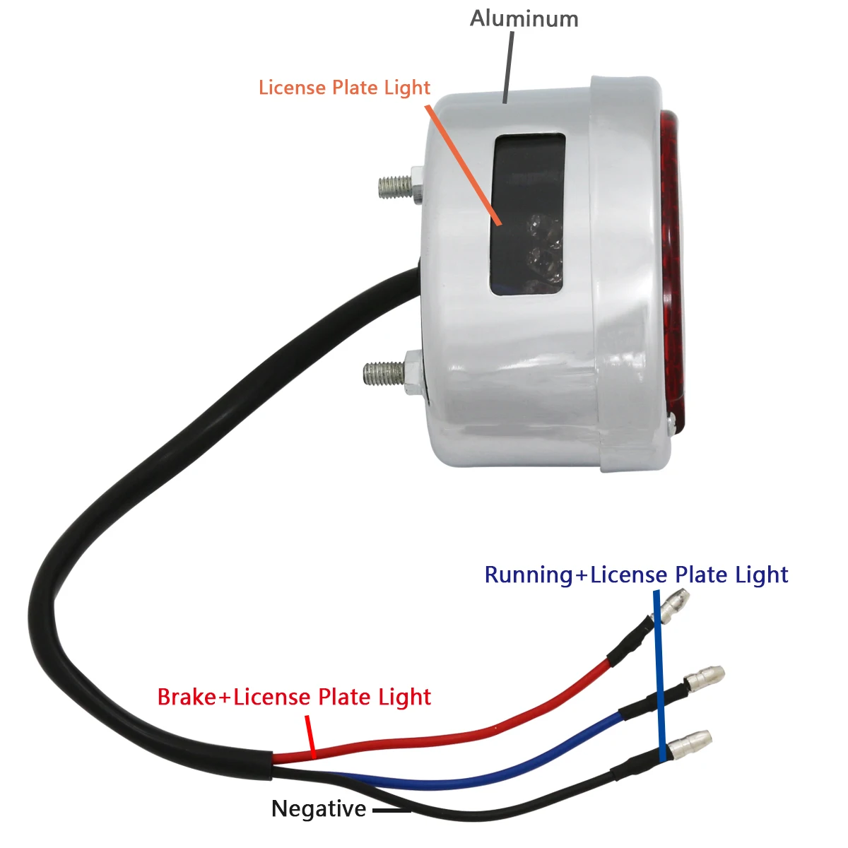 Custom Vintage LED Cat Eye Motorcycle Tail Light For Bobber Cafe Racer