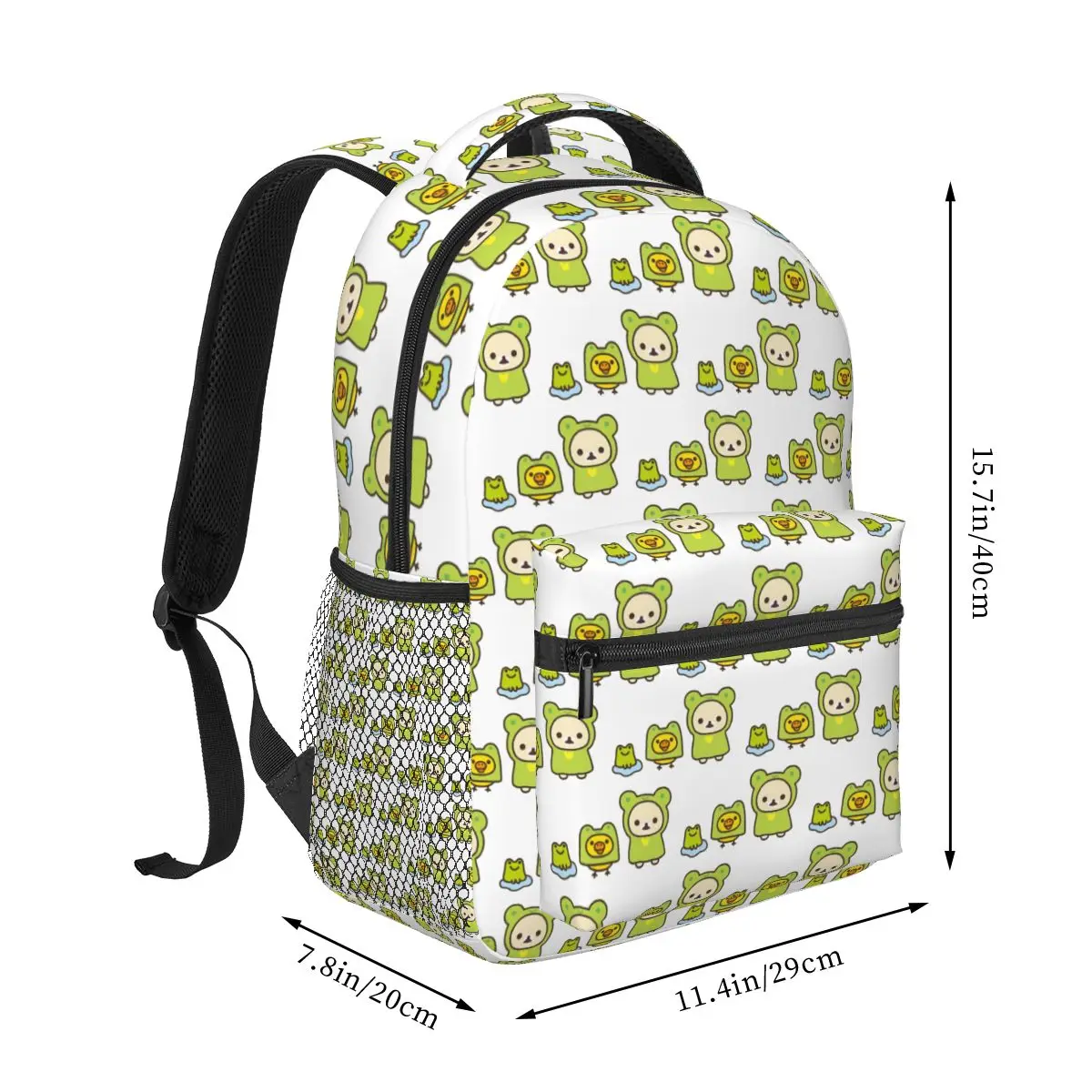 Frog Rilakkuma And Friends ! Backpacks Boys Girls Bookbag Children School Bags Laptop Rucksack Shoulder Bag Large Capacity