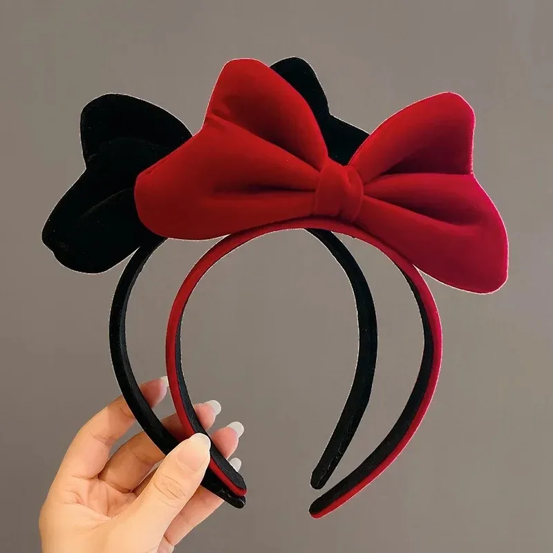 Elegant Velvet Bow Headband for Women Large Bowknot Hair Band Sweet Girls Hairband Party Hair Hoop Hair Accessories Headwear