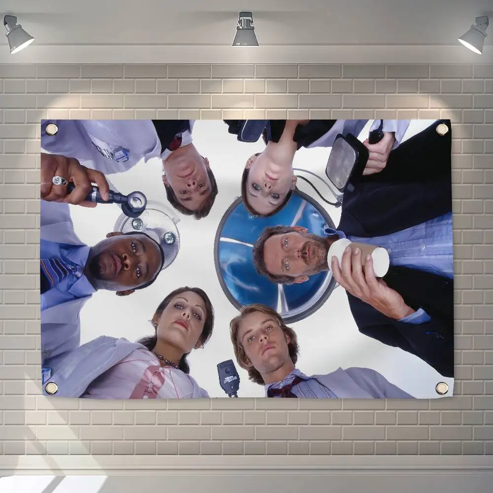 Hot TV H-House MD 150x200cm 60x90cm Flag Decoration Outdoor Picnic Party Home Camping Party Art Hanging Banner