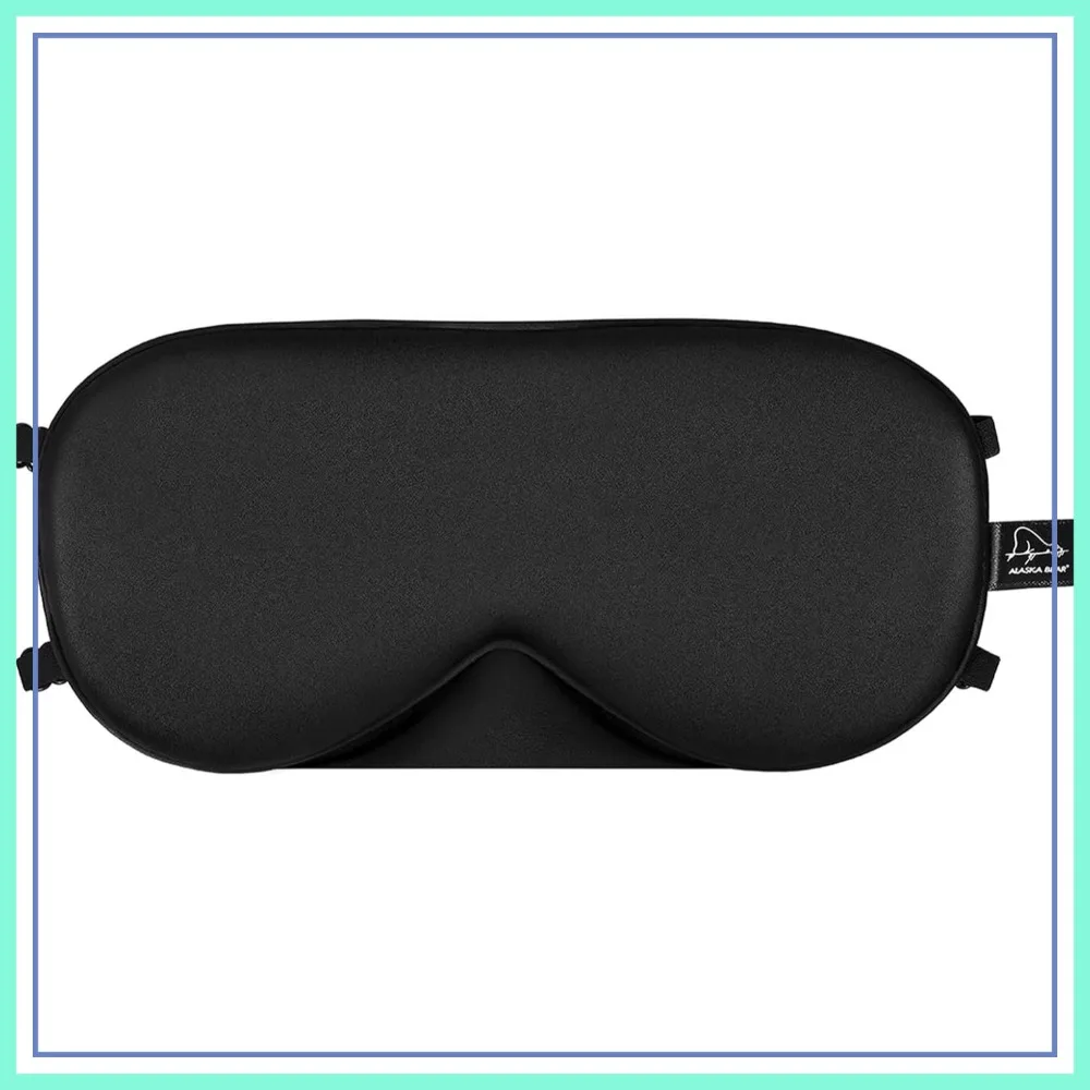 

Mulberry Silk Sleep Mask, 2 Straps, Twin Thin Elastic Bands, Adjustable Head Strings & Nose Baffle