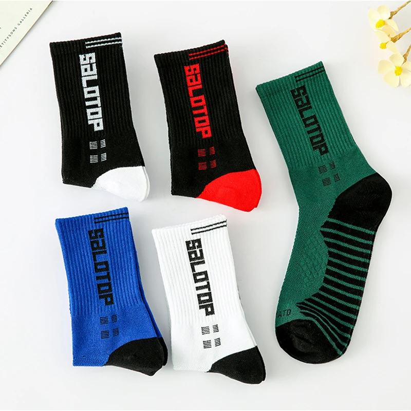 4 Pairs Men Anti-slip Football Soccer Socks Breathable Basketball Tennis Thickened Sport Sock Mid Calf Runing Cycling Rugby Sock