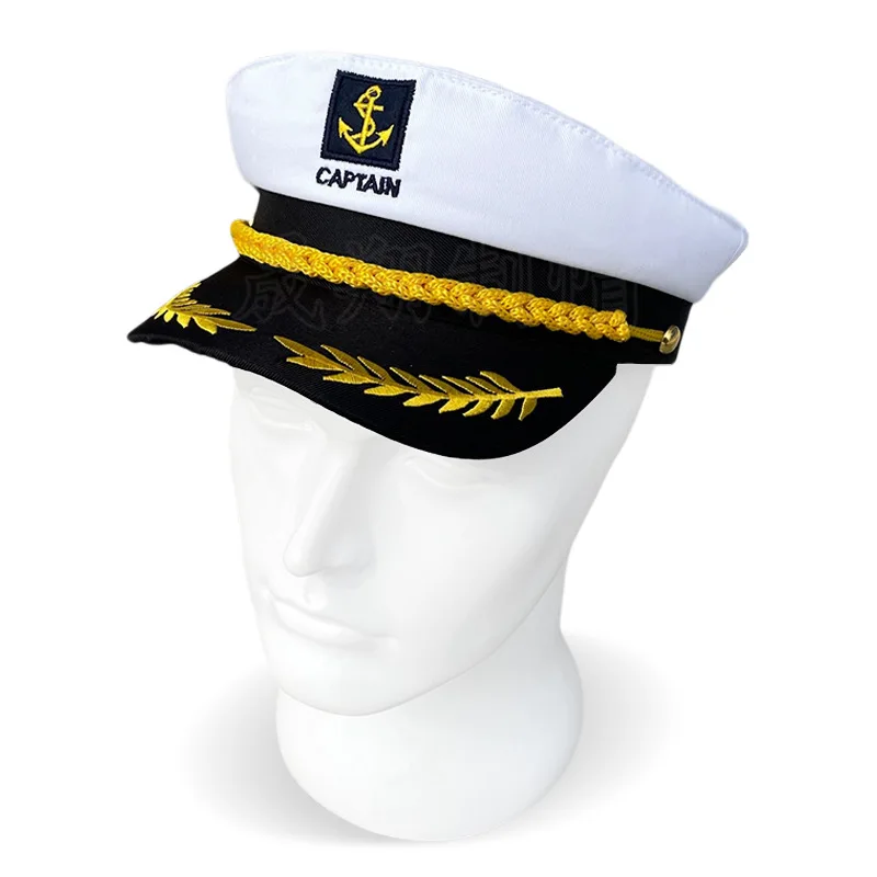 Adult Yacht Military Captain Hats Adjustable Men Women Navy Marine Admiral Cap Costume Party Fancy Dress Accessories