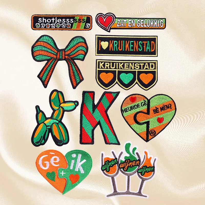 10PCS Set Netherland Kruikenstad Emblem Iron On Embroidered Patches For Clothing Carnival For Netherland Patch On Clthes DIY