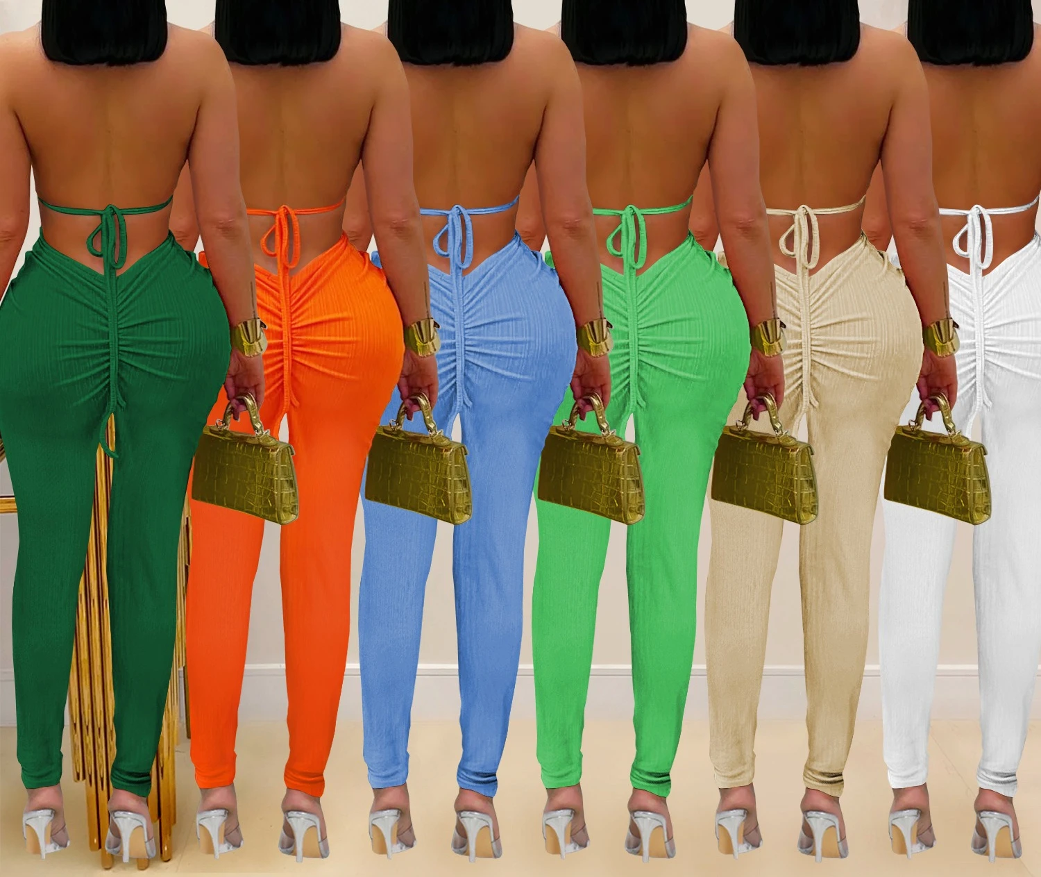 Sexy Bodysuit women's jumpsuits and rompers Rompers Woman Clothes1 Piece Set Playsuit Hang neck backless Female Clothing HXY309