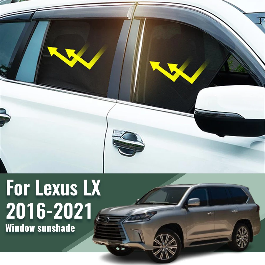 

For Lexus LX 2016-2021 570 LX570 Side Window Sun Shade Visor Magnetic Car Sunshade Front Rear Windshield Frame Curtains Shield