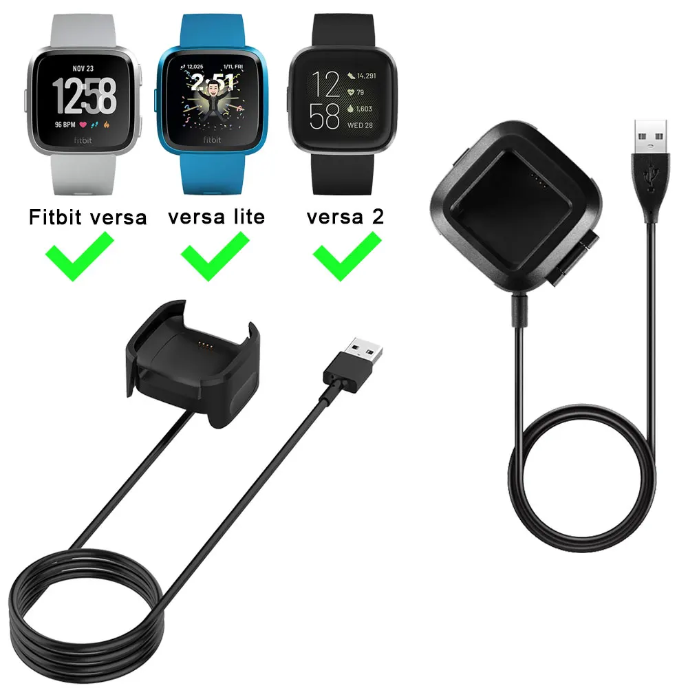 

Зарядное устройство USB для умного браслета Fitbit Versa2, USB-кабель для зарядки для Fitbit Versa Lite Versa 2, шнур с зажимом, док-станция, аксессуары