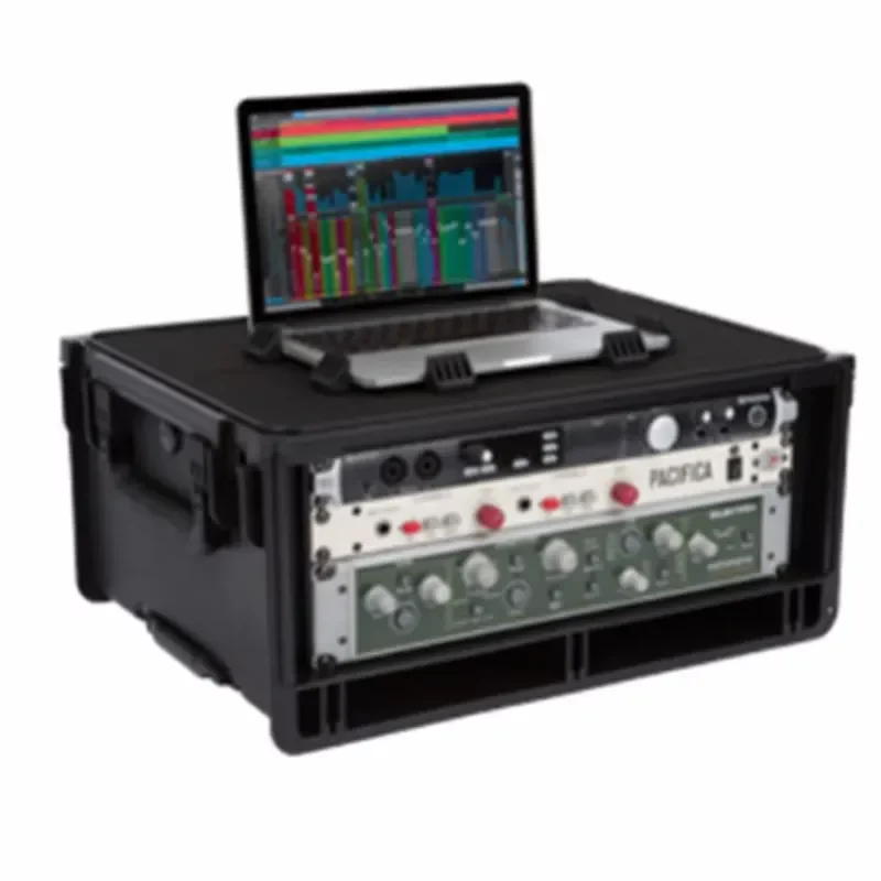 for Injection Molded 2U 3U 4U Flight Case Black Heavy-Duty Studio Flyer Rolling Audio Rack Case