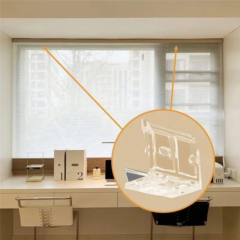 MOPHE-voor 1 inch (25 mm) draadloze geplooide tinten montagebeugelclips - 4 stuks metalen beugel met knipmontage