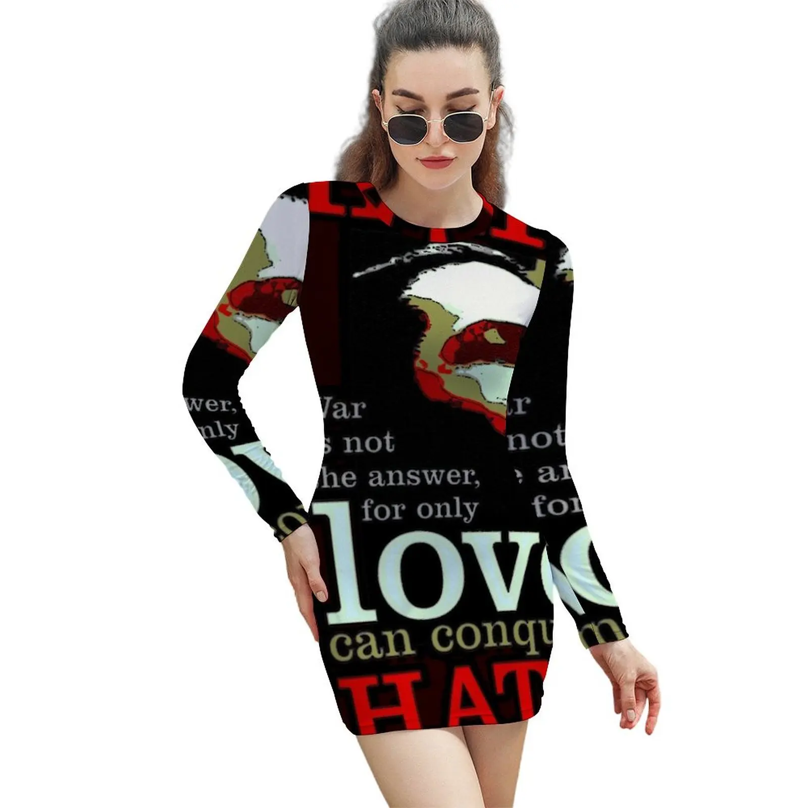 

Marvin Says Love Can Conquer Hate Long-Sleeved Sheath Dress birthday dresses for women fairy dress