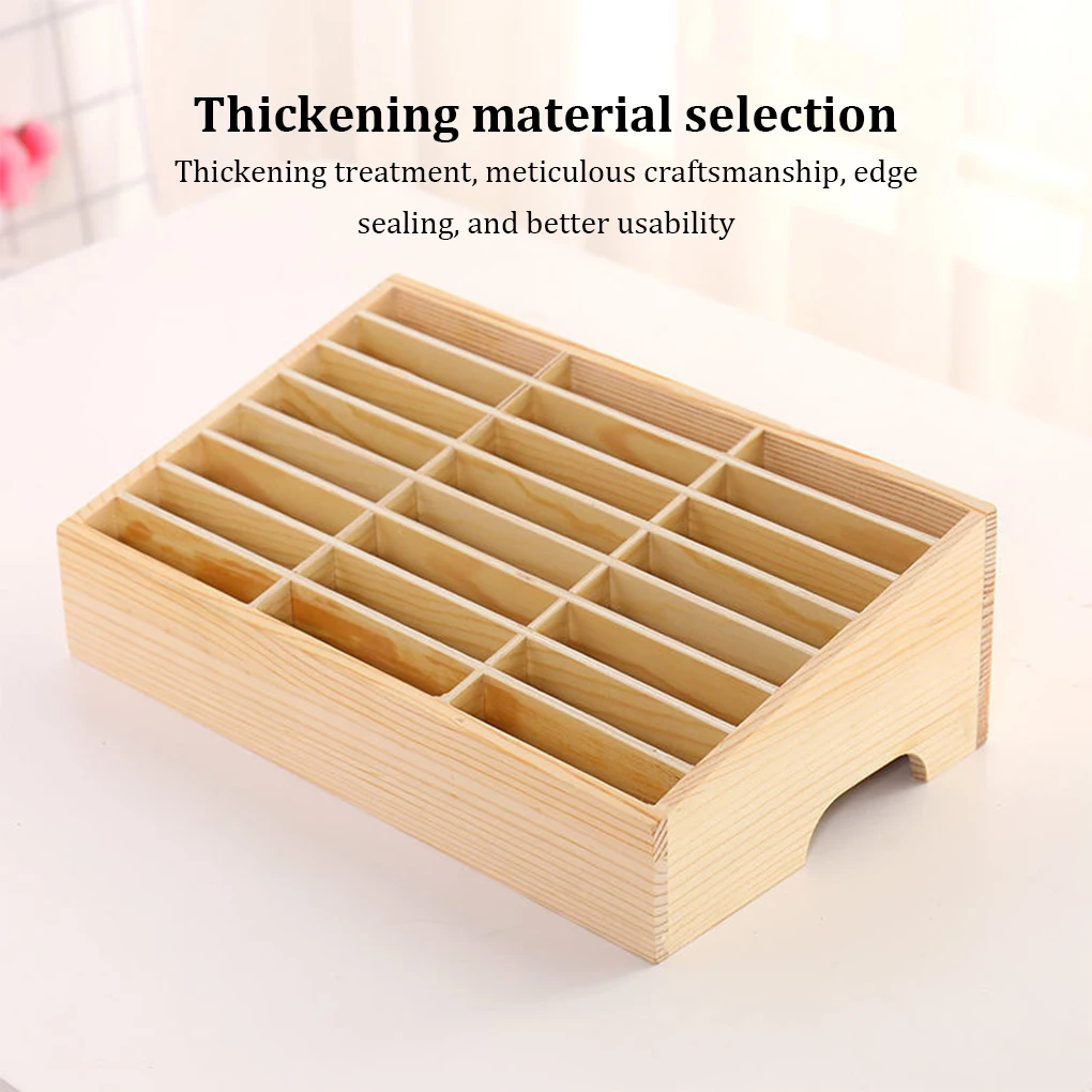 Simple Mobile Phone Storage Box Office Classroom Mobile Phone Placement Rack Wooden Multi-grid Mobile Phone Storage Box