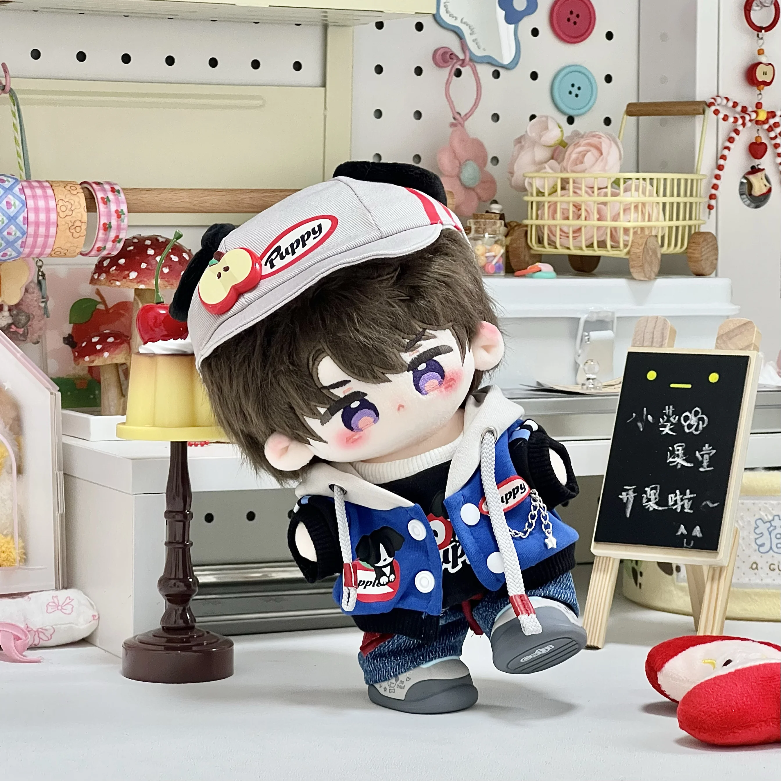 Apple Puppy Cotton Doll 20/25cm Original Dress Set Cute Cool Baseball Uniform Fashion Doll Clothes Change Clothes