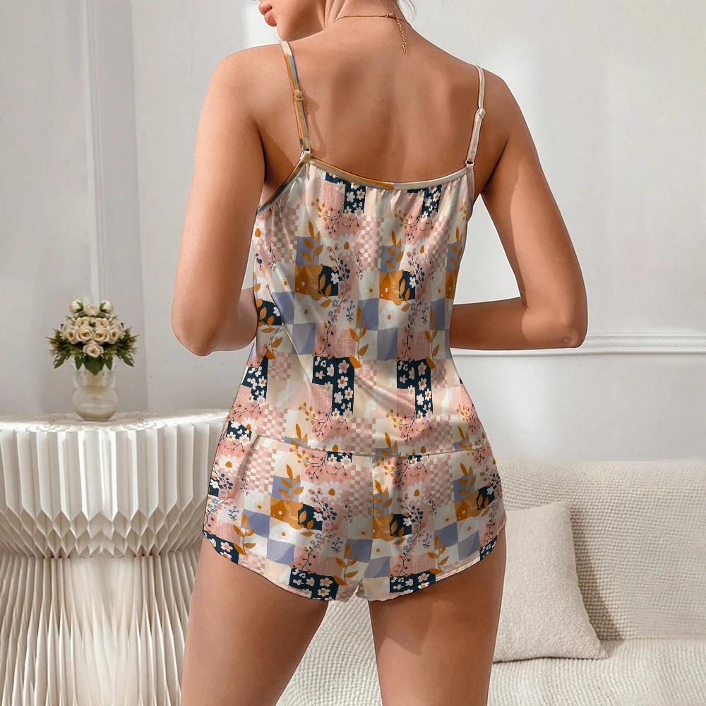 Women's Animal Graffiti Print Pajama Set Small Vest And Square Shorts  Two Piece  Hot Selling Soft And Skin Friendly Home Wear