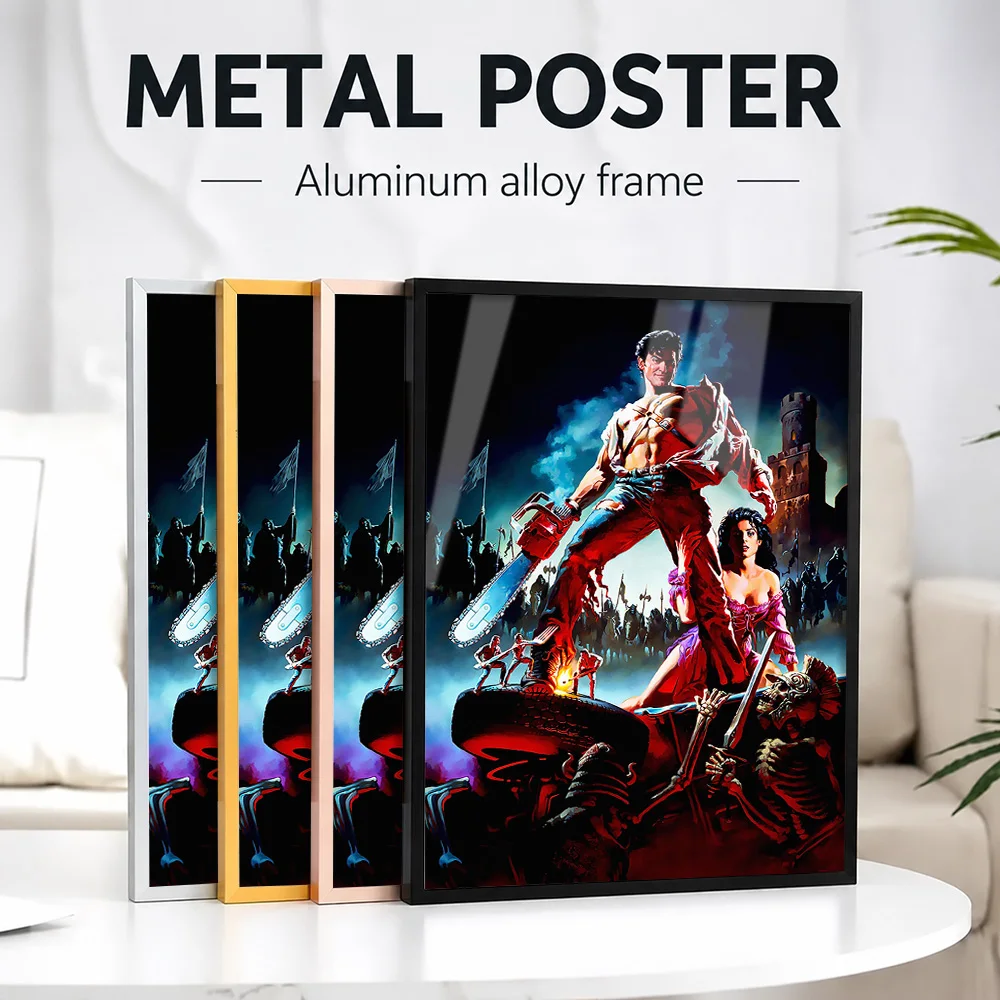 Army Of Darkness Metal Poster With Aluminum Alloy Frame Personalized Photo Dramatic Graphic Style Wall Art For Studio Fan Gift