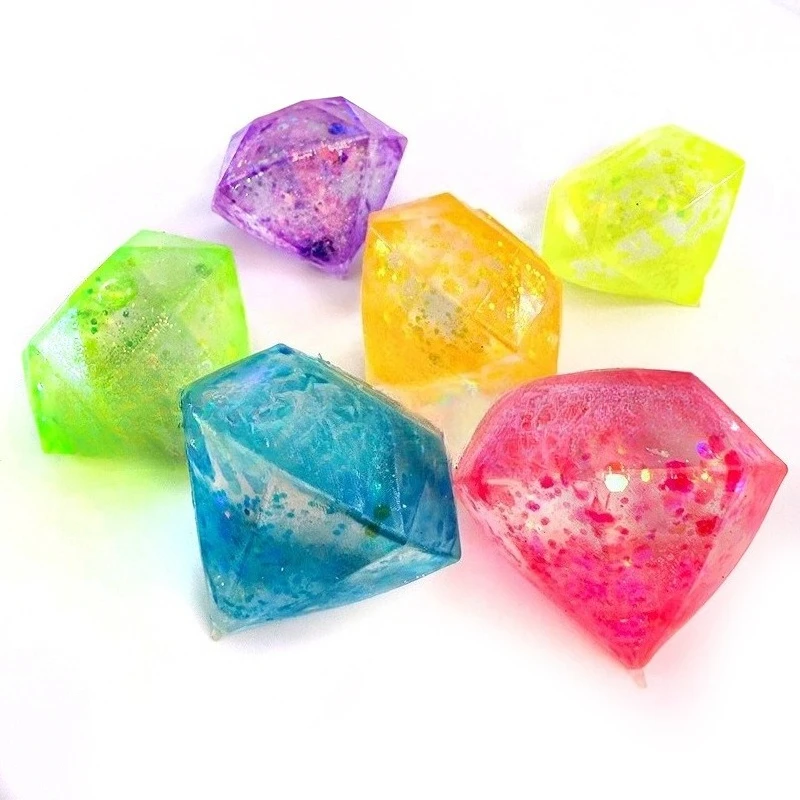 Brilhante diamante needoh cubos de gelo estresse ventilação bola lento rebote squeeze brinquedos alívio do estresse crianças adultos antiestresse brinquedo mole