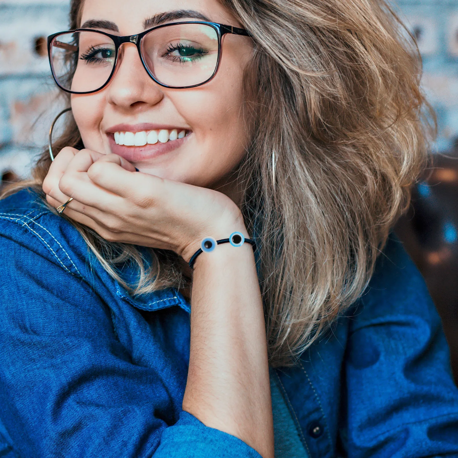 

60Pcs Handmade Evil Eye Flat Round Beads Glass Spacer Charms DIY Bracelets Necklaces Keychains Jewelry Eye Nail Charms