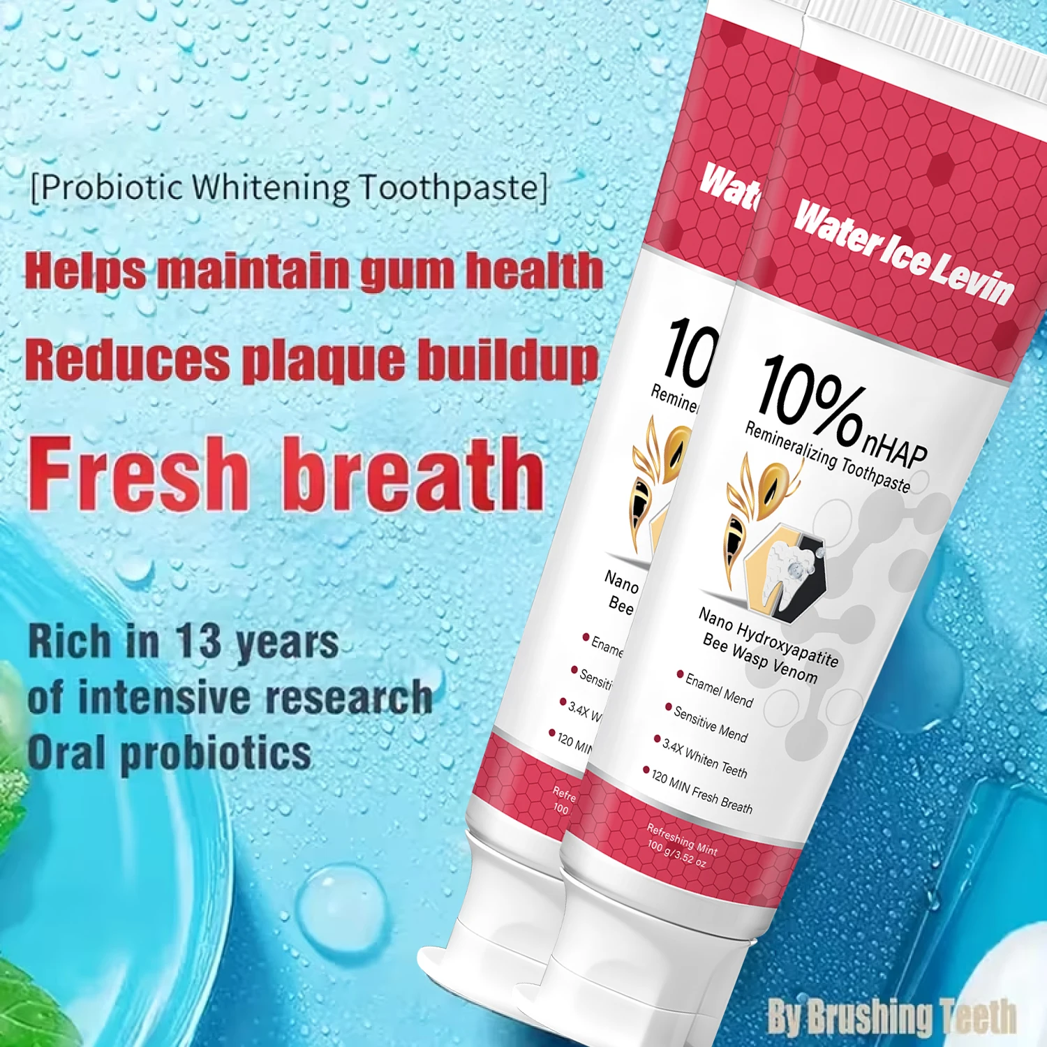 Whitening Toothpaste 100g with Nano Hydroxyapatite & Vitamin C - Enamel Strengthening Sensitive Care Long Lasting Fresh Breath