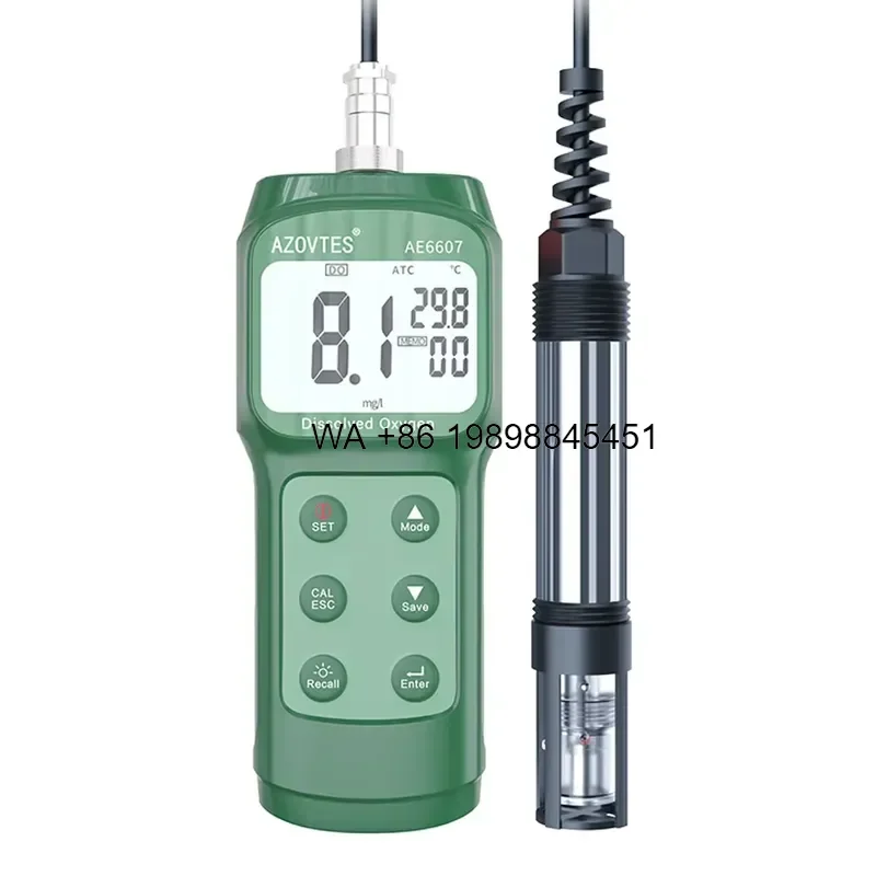 Wmwmnu for AE6607 Portable Dissolved Oxygen Meter Detector Water Quality Test 0.0-30.0 Mg/L for Aquaculture Fish Pond
