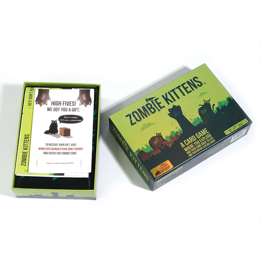 Jeu de cartes de chatons zombies pour adultes et adolescents, divertissement de nuit pour enfants, jeux de famille amusants, 2 à 5 joueurs