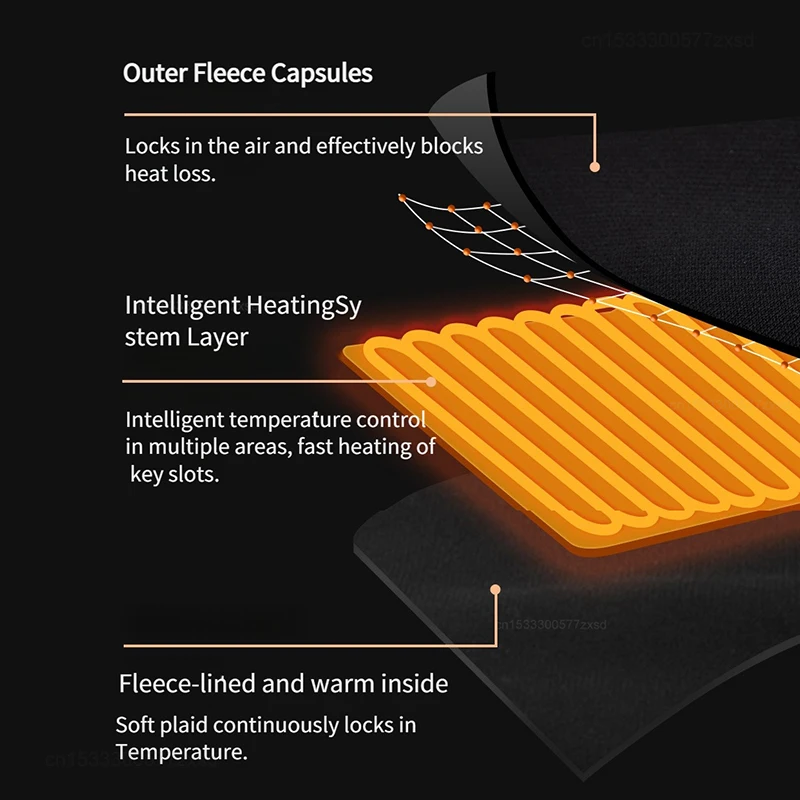 SKAH Polar Fleece Intelligent Heating Vest Winter Electric Heated Jackets Men Heated Coat USB Heating Jacket for Outdoors