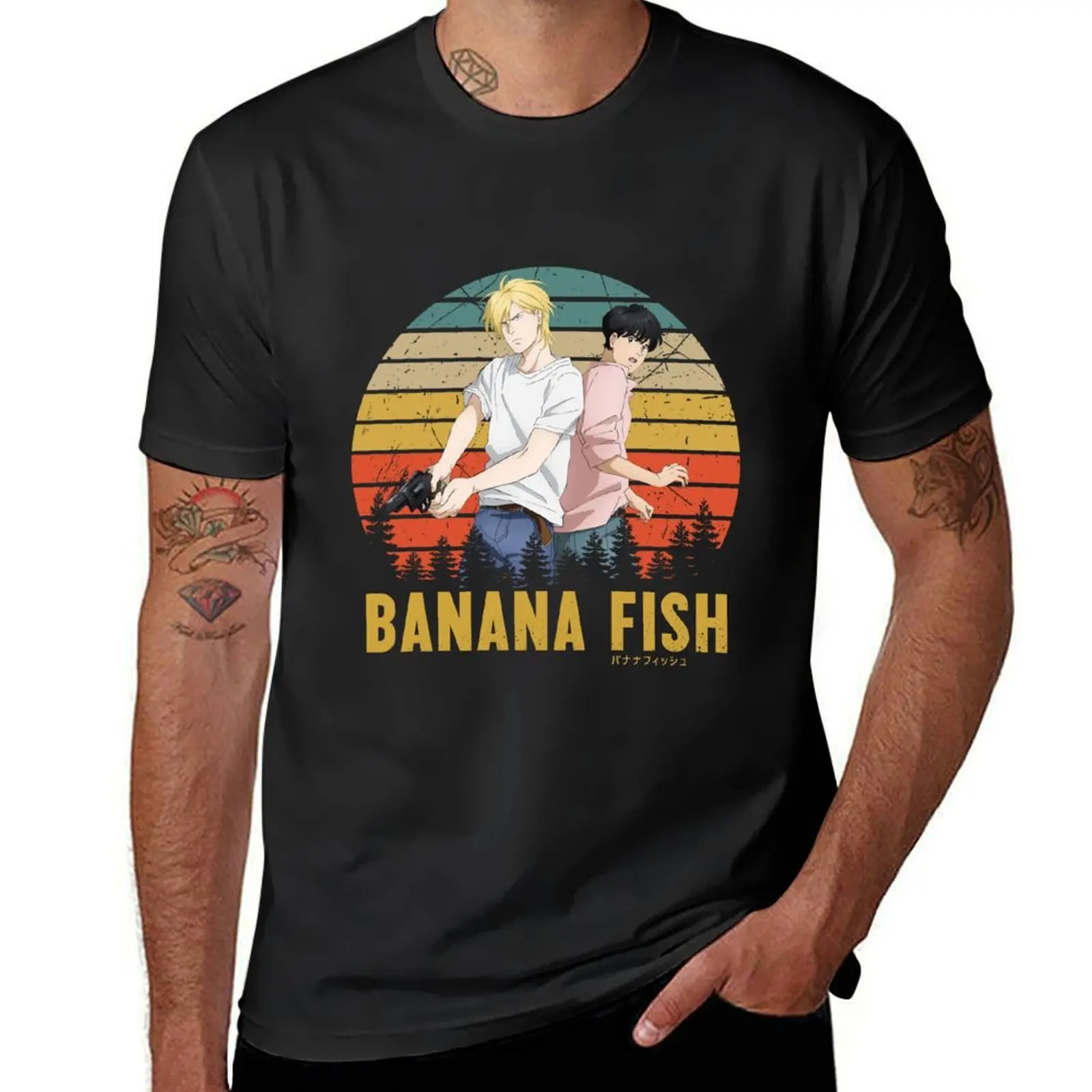 

Banana Fish Fan Art Vintage T-Shirt street wear sweat clothes Men's clothing