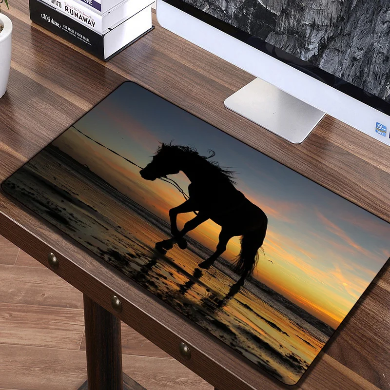 Horse Animals Mouse Pad 80x40 XXL Waterproof Non-slip Desk Mat for Office Hoom Art Mousepad Gaming Accessories Pc Cushion Carpet