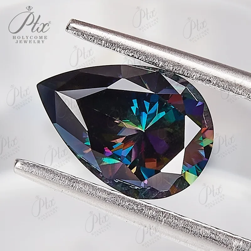 Laborgezüchteter Diamant mit GRA-Zertifikat Moissanit-Edelstein Rosa Regenbogen Grüner Granat Birnenförmiger Schliff VVS1 Charms für Schmuckherstellung – Detail 14