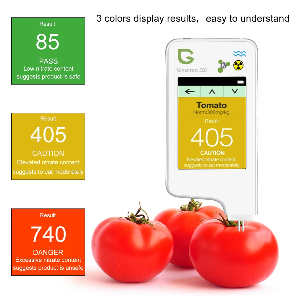 GREENTEST ECO 5F Digital Food Nitrate Tester Concentration Meter Rapid Analyzer Fruits/ Vegetables /Meat/ Fish/Food Tester