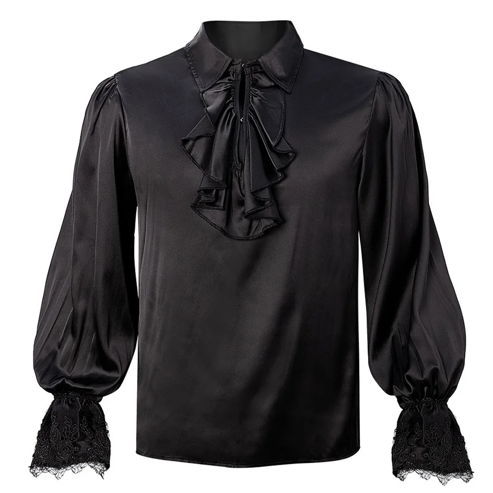 

Готический пиратский костюм на Хэллоуин, винтажная средневековая пиратская блузка, полупрозрачный шифоновый материал, женская мода