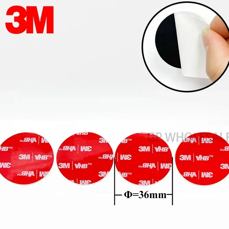 4pcs Dia=36mm Round Circle 3M 5952 Double Sided Adhesive VHB Foam Tape Mounting Pad, Widely Use in car, Home