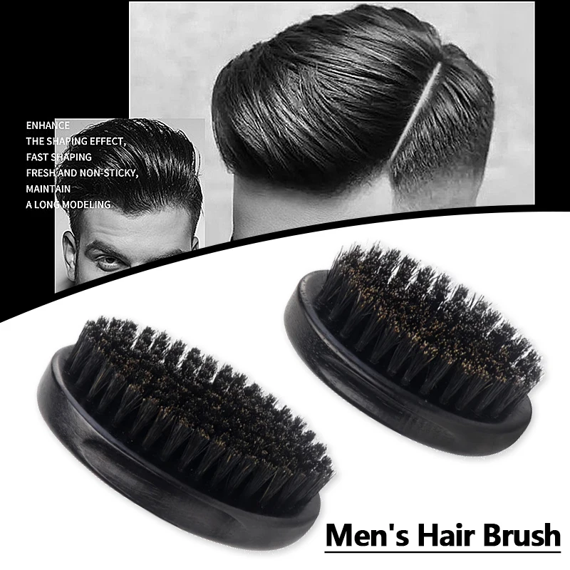 

Natural Boar Bristle Men'S Oval Hair Brush For Beards Care 360 Wave Beard Straightener Shaving Brushes Styling Tools