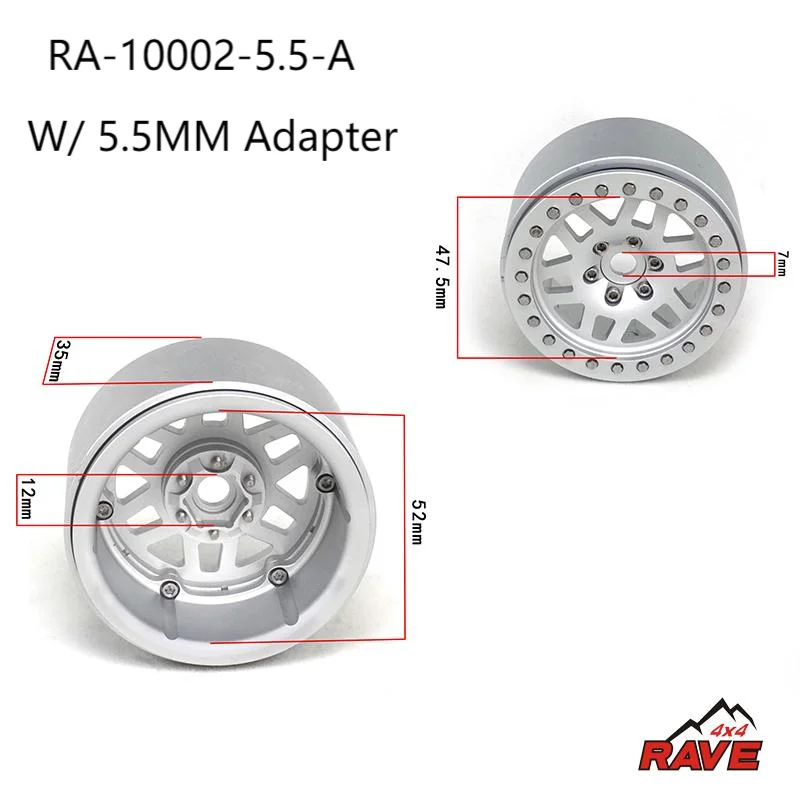 

1Pc Rave 4X4 Metal 2.2In Wheel with Connection for 1/10 RC Crawler Car Scx10 Jeepaa DIY Vehicle Model Parts TH17944