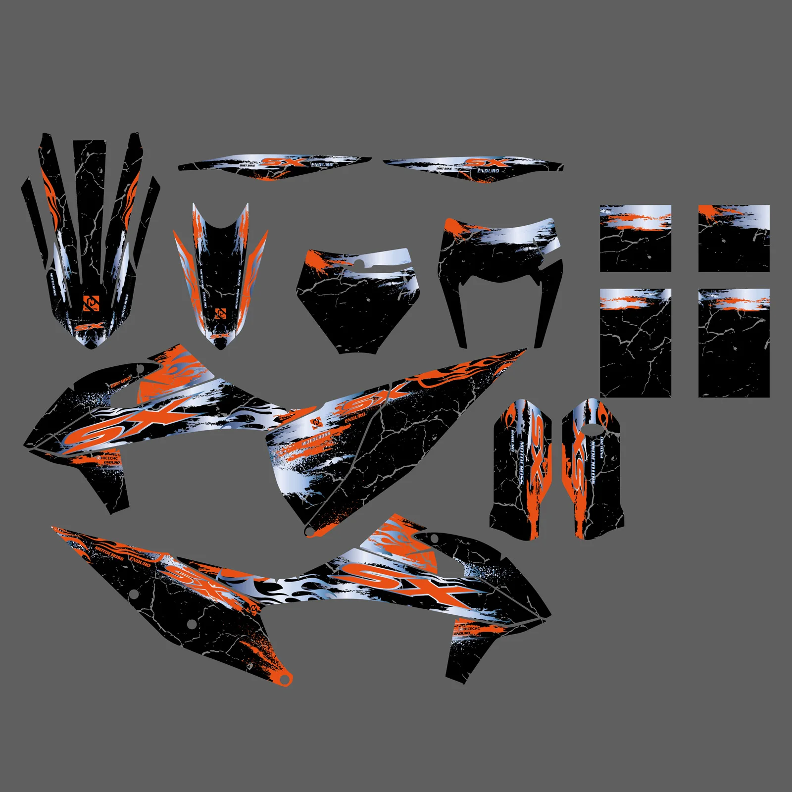 NICECNC For KTM SX 125 SX 250 SXF 250 SXF 450 SX-F 350 500 2019-2022 Motorcycle Graphics Background Decal Sticker Customize