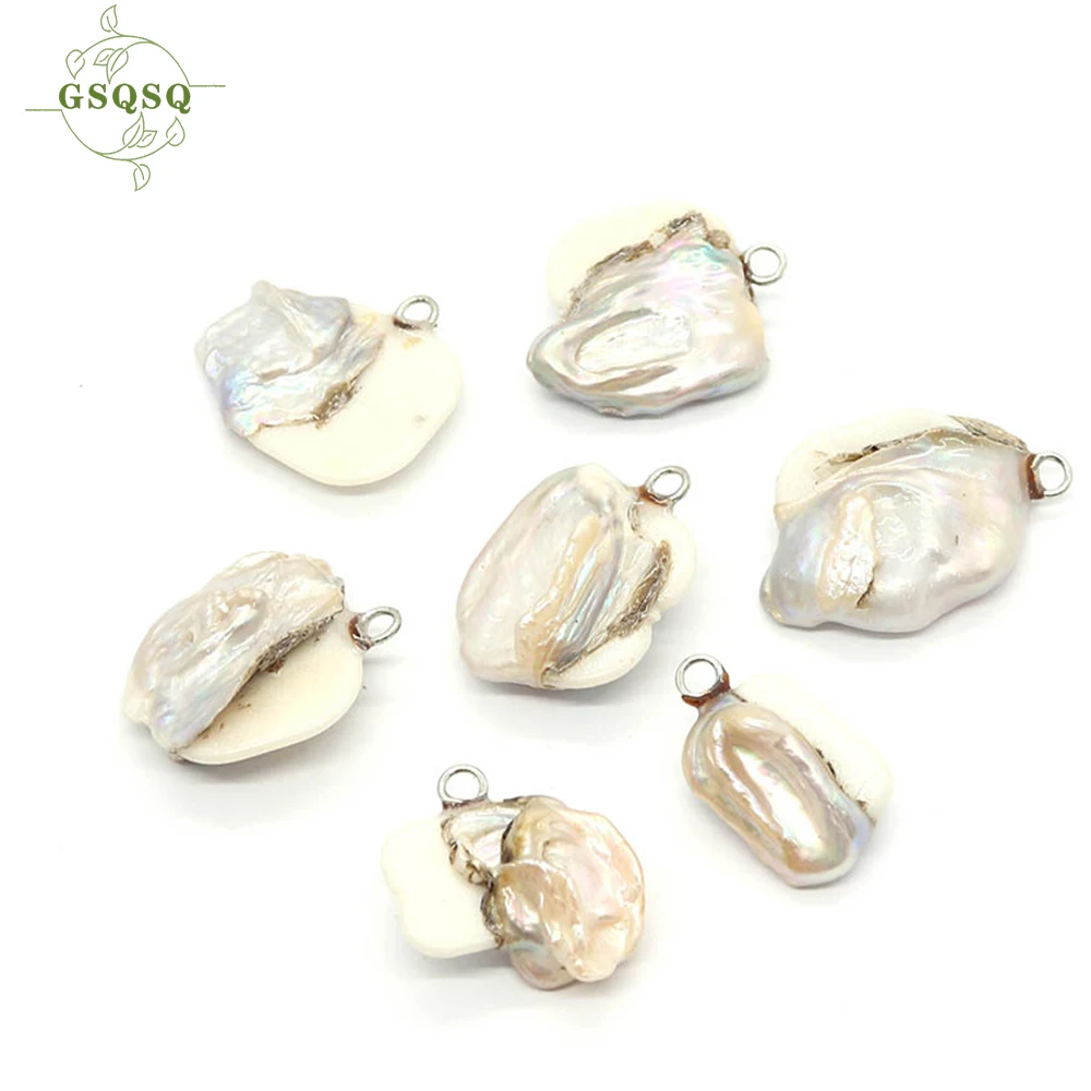

Natural Freshwater Mother-of-pearl Shell Pendant Irregular Shell Pendant Executive Diy Necklace Supplies Charm Gift Accessories