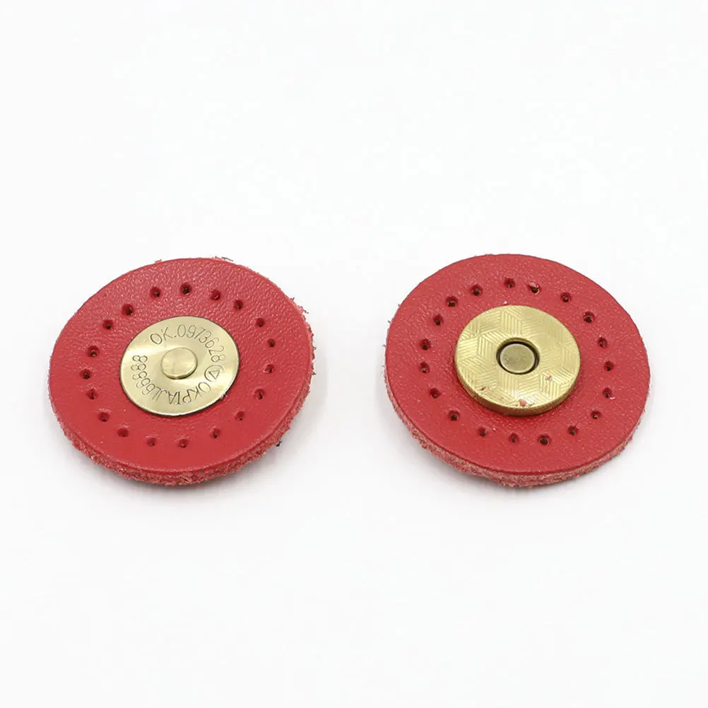 

2Pair DIY Bag Material Flap Bag Buckle Wear-Resistant Magnetic Closure Sewing Craft Pouch Accessory Red