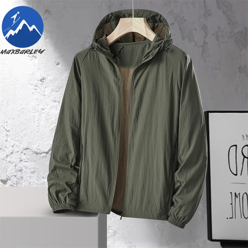 

Maxbarley уличные кожаные пальто мужские повседневные тонкие ледяные шелковые дышащие солнцезащитные куртки 2026 летняя легкая ветровка для кемпинга