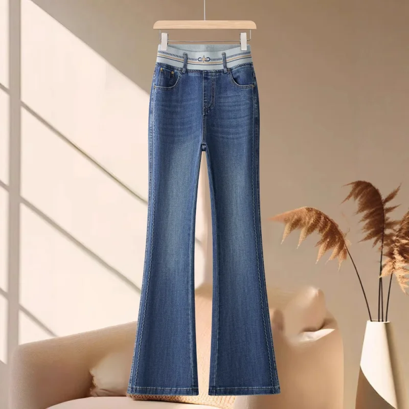 

Flared Jeans for Women, Bell Bottoms, Spring and Autumn Long Pants, Fashionable Versatile High Waist Slimming Bootcut Pants
