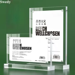 3 Pieces A4 210X297MM Acrylic Sign Holder Display Stand Plastic Menu Paper Price Holder 8.5x11 Inches Photo Picture Poster Frame