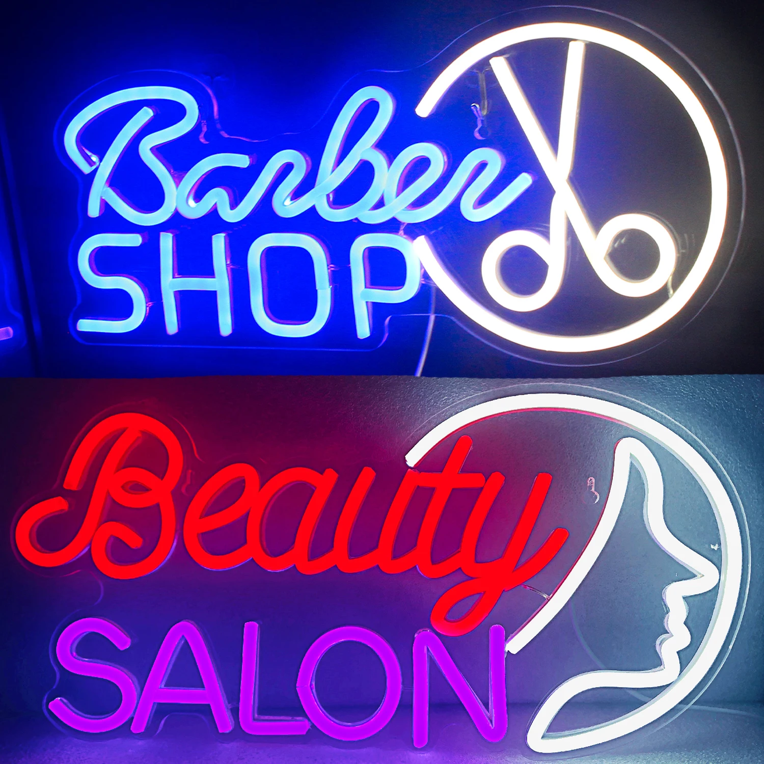 Barbershop tanda Neon untuk dekorasi dinding lampu Led akrilik dekorasi kamar untuk rambut Salon kecantikan lampu dapat diredupkan tanda hadiah untuk tukang cukur