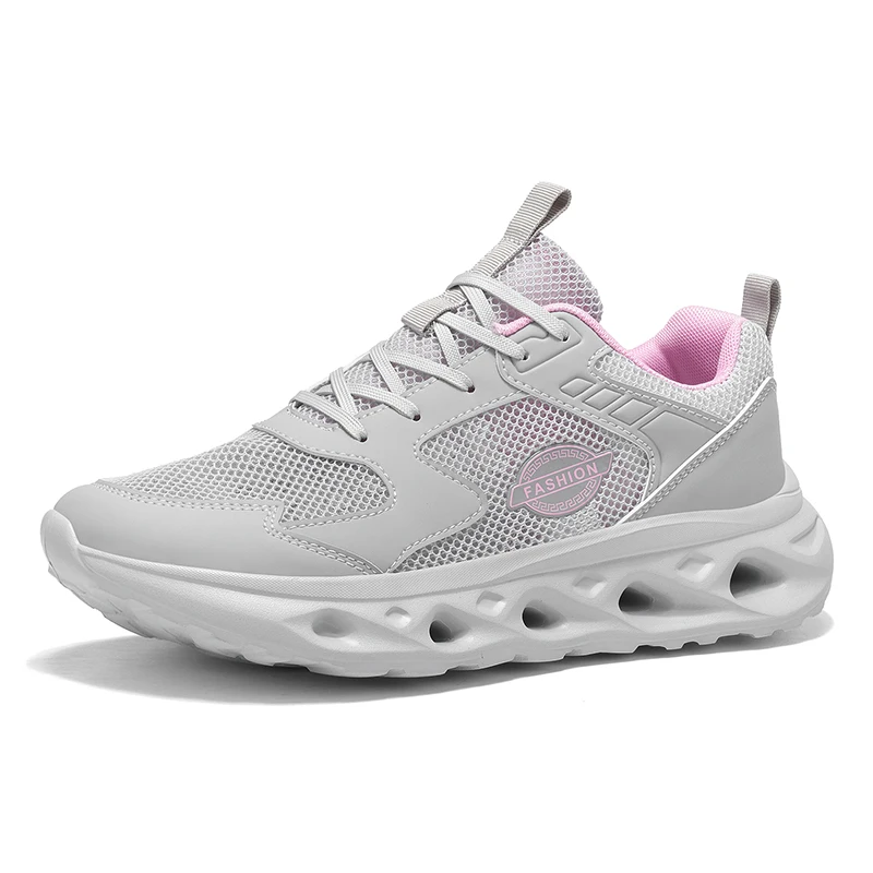 New ArrivalLadiesMeshAthleti Sneakers Hollow Wave Thick Sole Shock Absorbing Lightweight Daily Workout Women Sport Walking Shoes