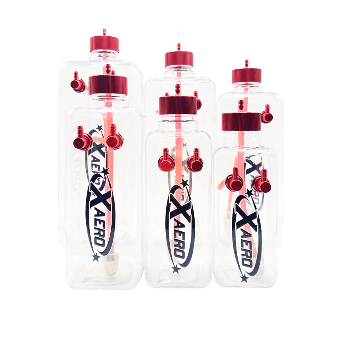 XAERO Fuel Tank Transparent Plastic Square Bottle 260/300/360/500/700/1000/1500 ML/CC CNC Aluminum Alloy for Gas Airplane Model