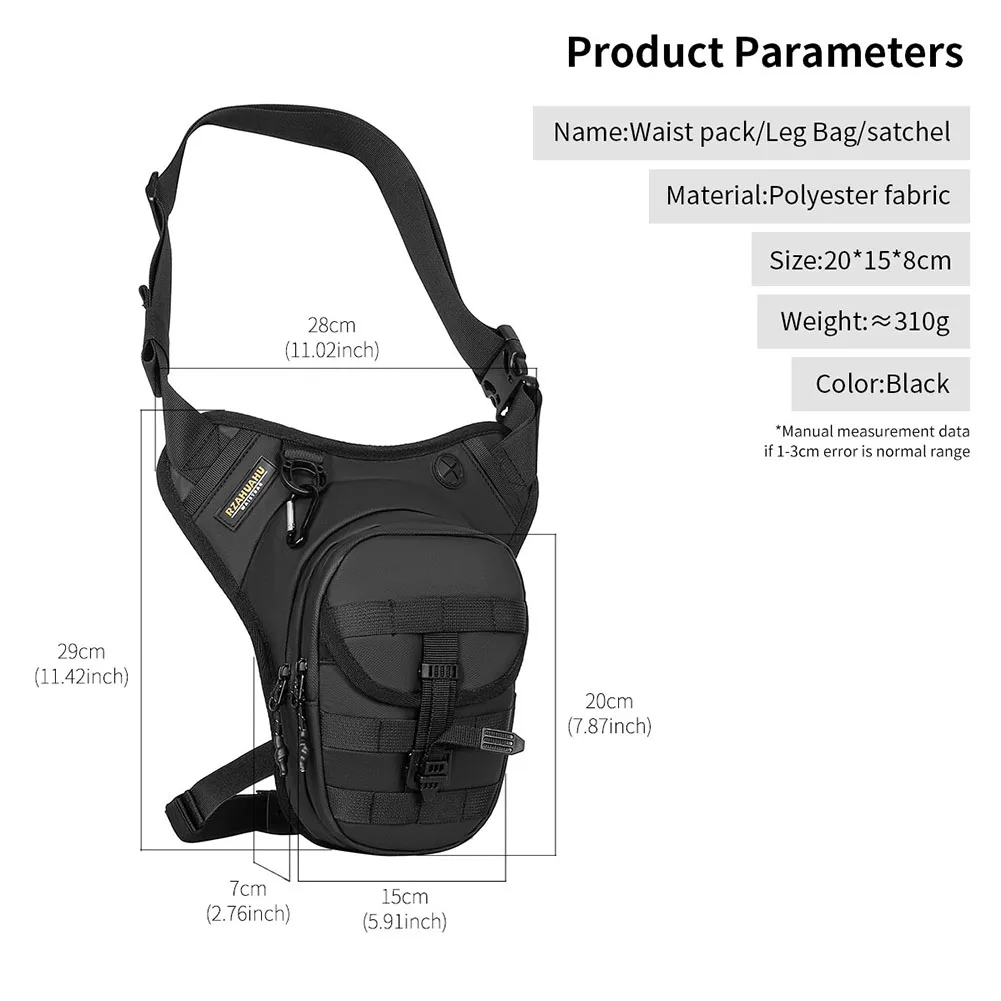 الرجال الورك الخصر أكياس مقاوم للماء دراجة نارية الورك الساق حزمة سعة كبيرة دراجة نارية حقيبة كروسبودي للمشي التخييم الصيد #6
