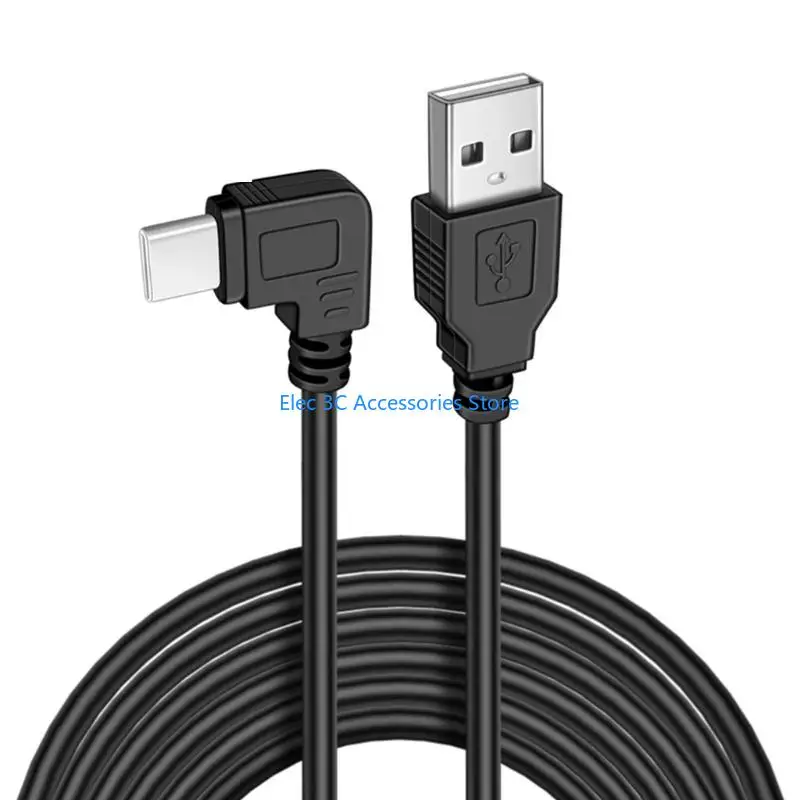 Y51A Flexible 3.5 Meter USB Type C Power Cord With Straight/ 90 Degree Angled Connector For Electronics
