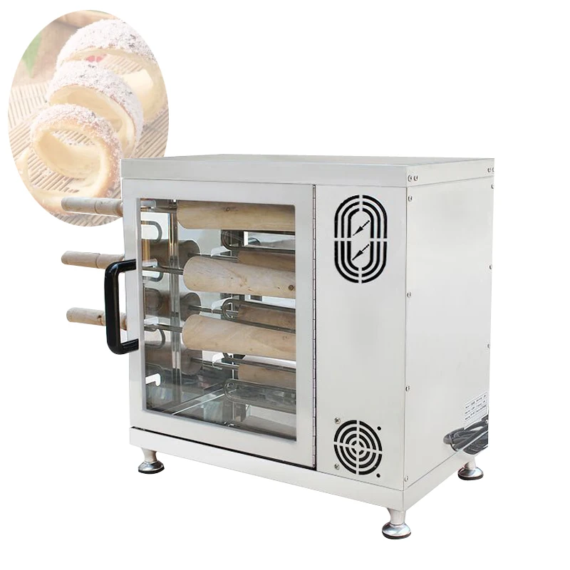 

Electric Chimney Cake Kurtos Kalacs Machine Donut Doughnut Ice-Cream Cone Maker Hungary Trdelnik Chimney Bread Roll Machine