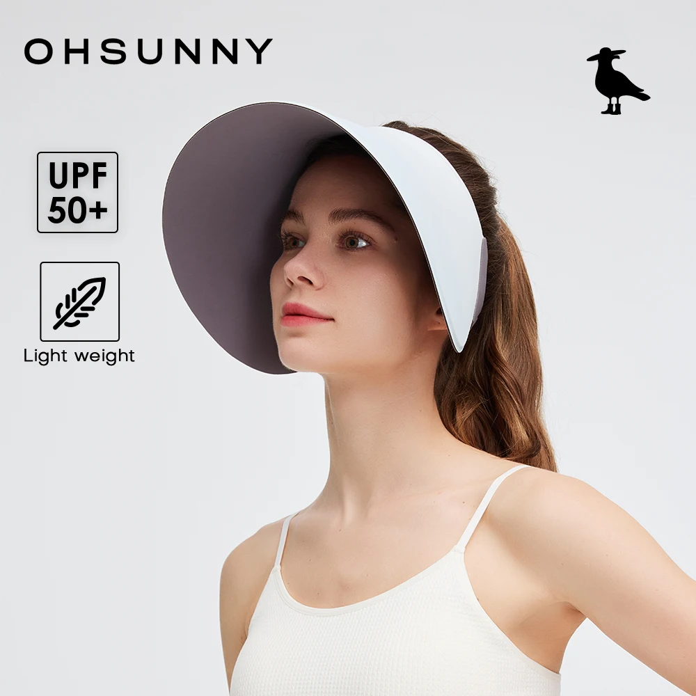 

OHSUNNY Wide Brim Sun Visor Hat Golf Caps Packable Sunhat for Women,UPF 50+,Outdoor Roll Up Lightweight Cap Double Side Wear
