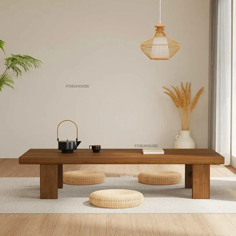 

Лидер продаж, журнальные столики из цельного дерева, домашний диван, приставной столик, низкий столик с татами, современная мебель для гостиной, балкон, чайный столик