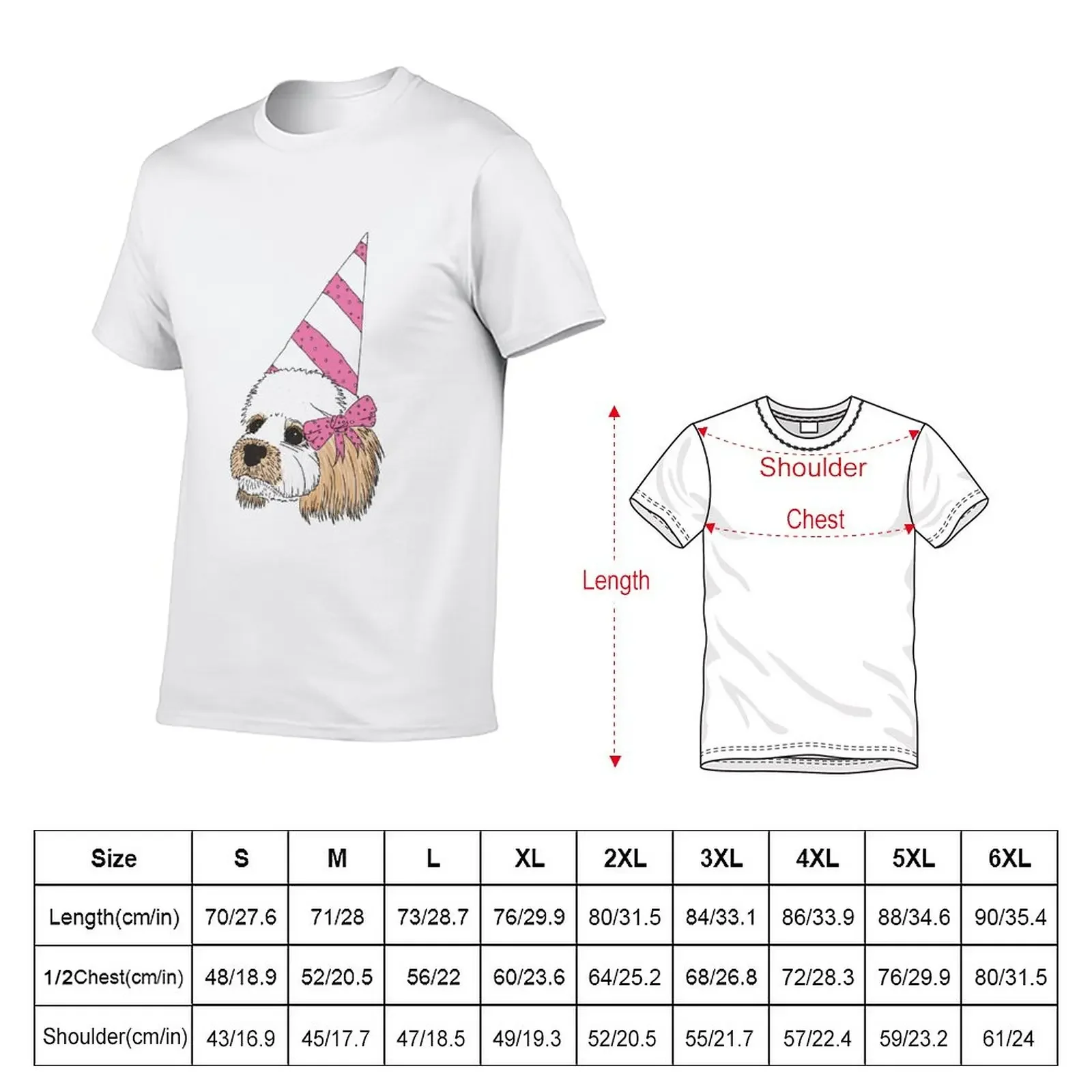 Cute Cockapoo Dog wearing Pink Party Hat and Bow T-Shirt summer clothes sweat shirts sports fans Men's t-shirt