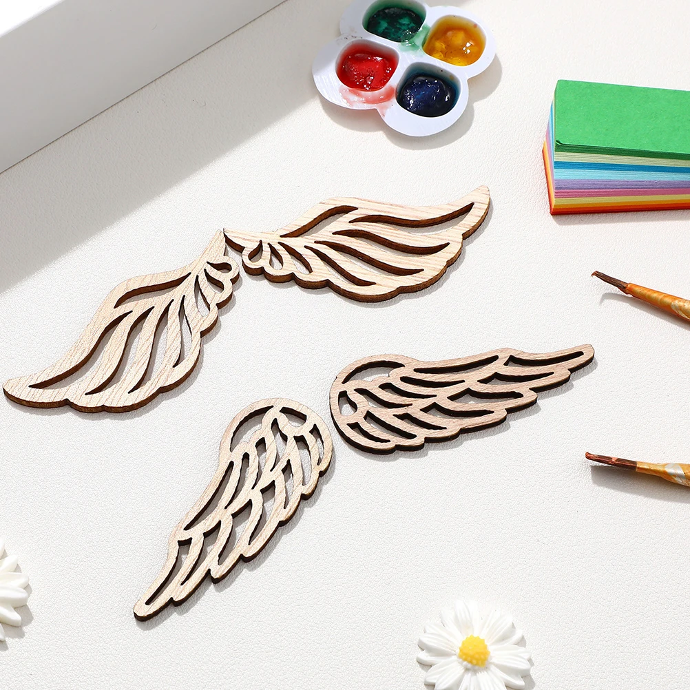 

40Pcs Wood Wings Cutouts Angel Wing Shape DIY Craft Tags for Wedding Christmas Ornaments Photo Props Wooden Embellishments